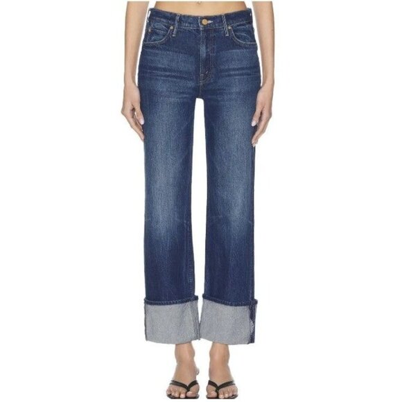 Mother The Checkerboard Duster Flood Cuff Jeans in Bunny Hop Size 29 - Picture 1 of 15
